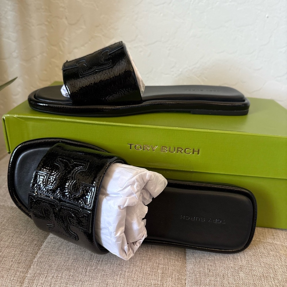 NWT Tory Burch Double-T Genuine Leather Sport Slide Sandal $200msrp - Picture 5 of 10